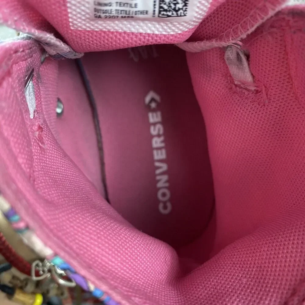 Converse Youth Size 3 Chuck Taylor Pink Unicorn High Top Sneakers A01673F